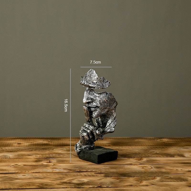Nordic Creative Silence Is Gold Statue