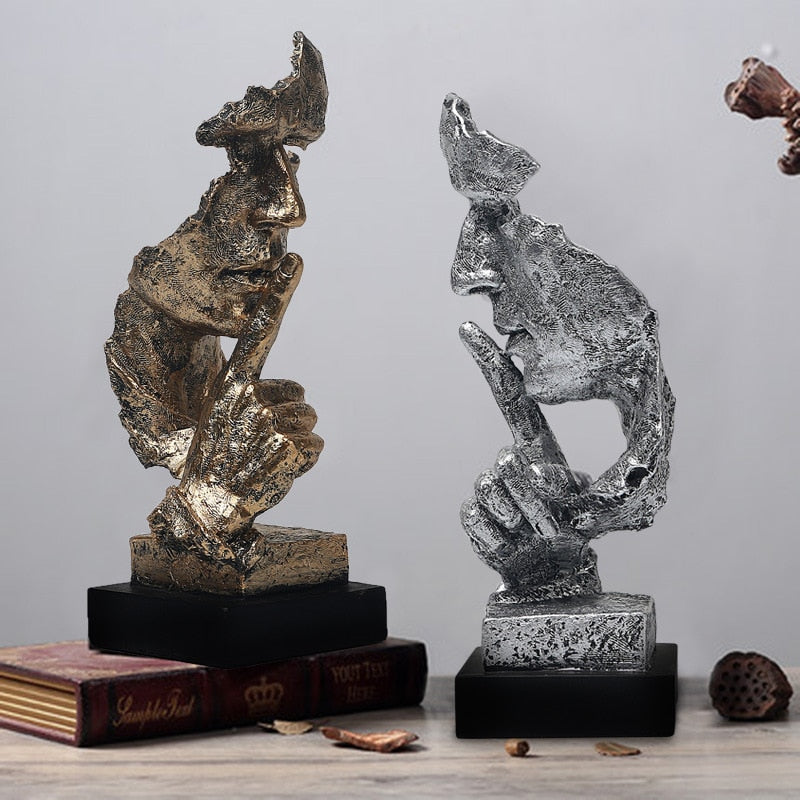 Nordic Creative Silence Is Gold Statue