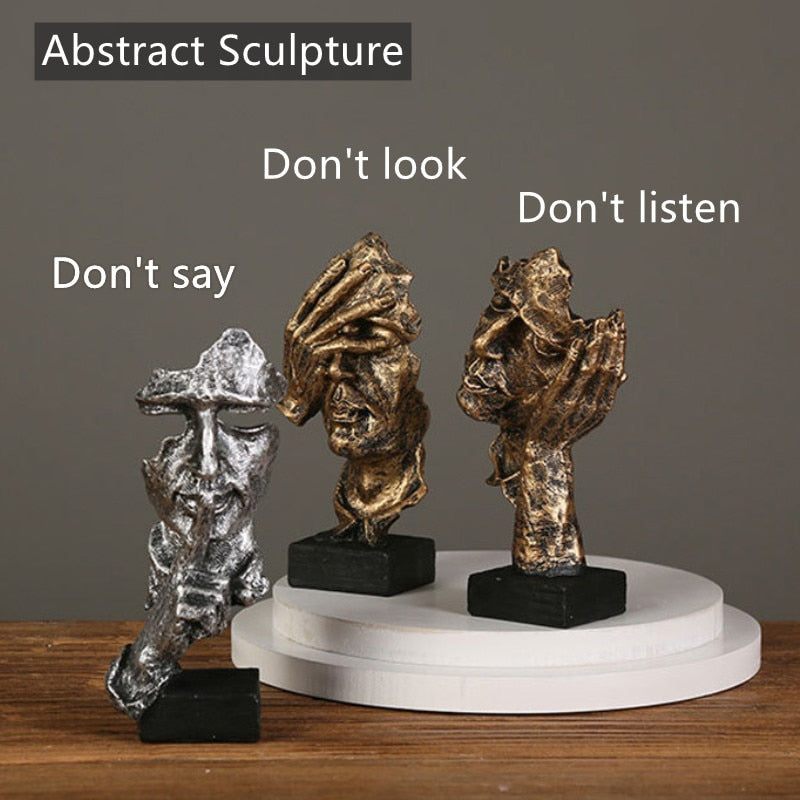 Nordic Creative Silence Is Gold Statue