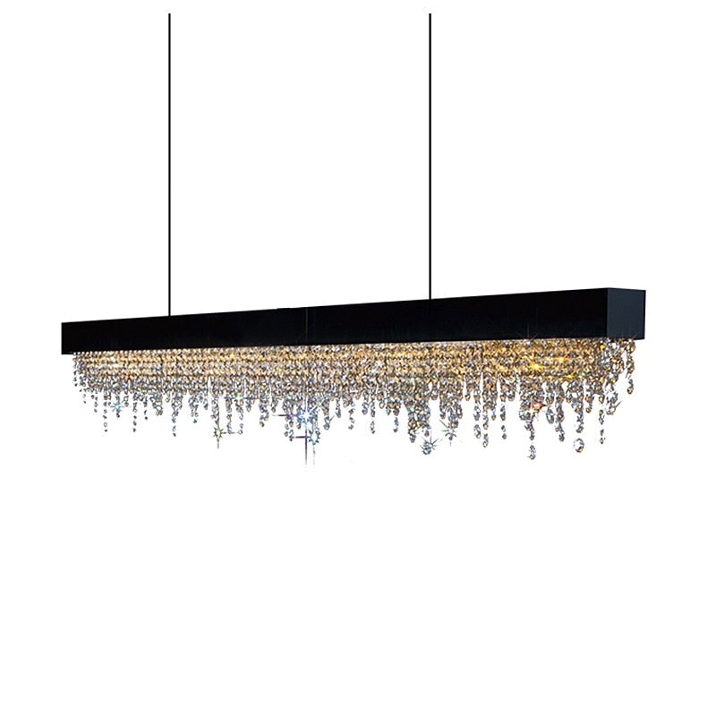 Rectangle Modern Black Chandelier
