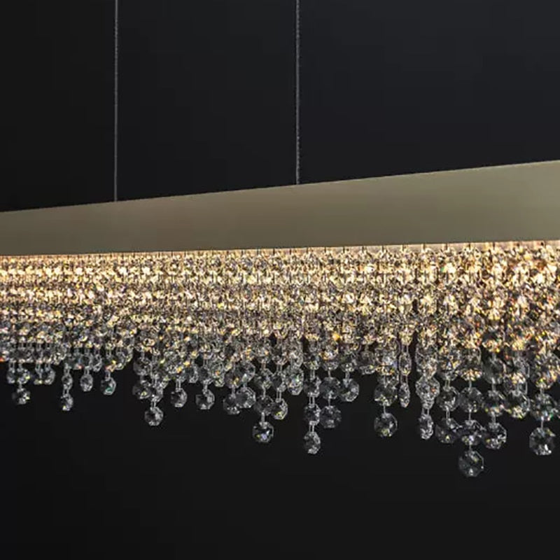 Rectangle Modern Black Chandelier
