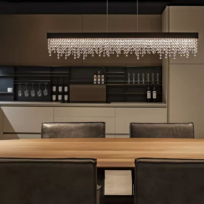 Rectangle Modern Black Chandelier