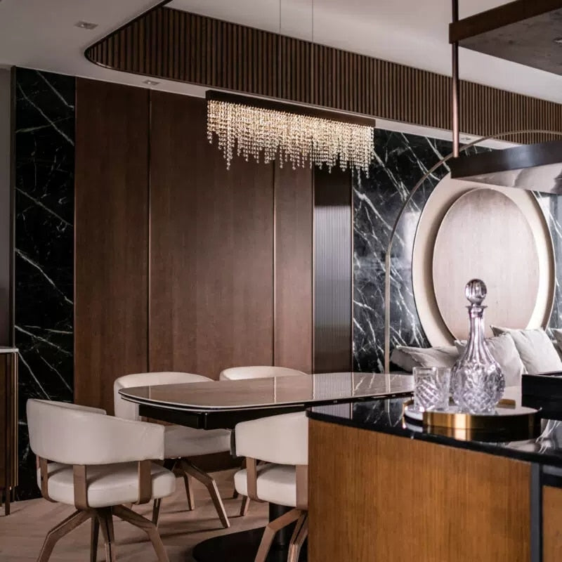 Rectangle Modern Black Chandelier