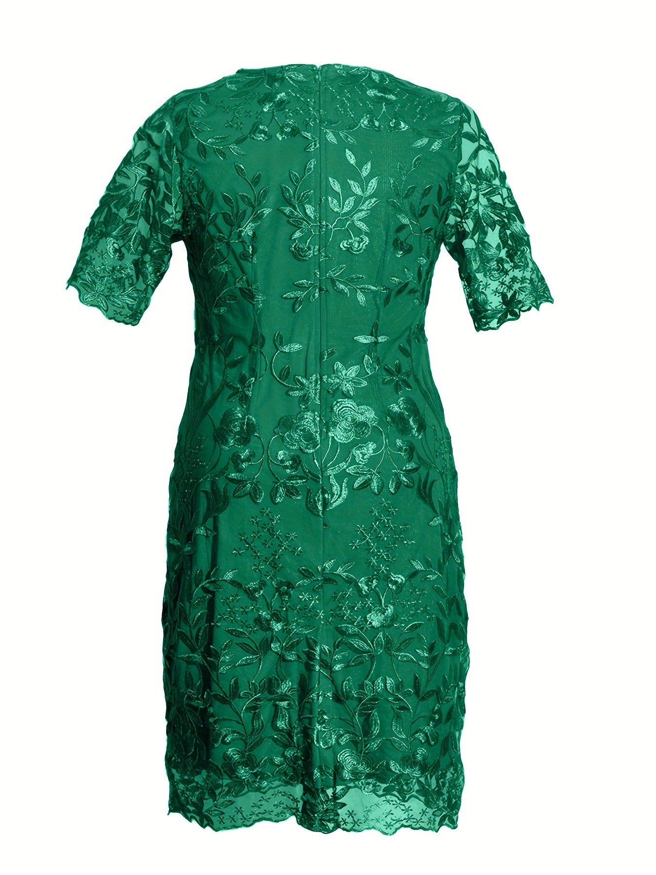 European And American Stitching Embroidered Lace Slim Cocktail Dress