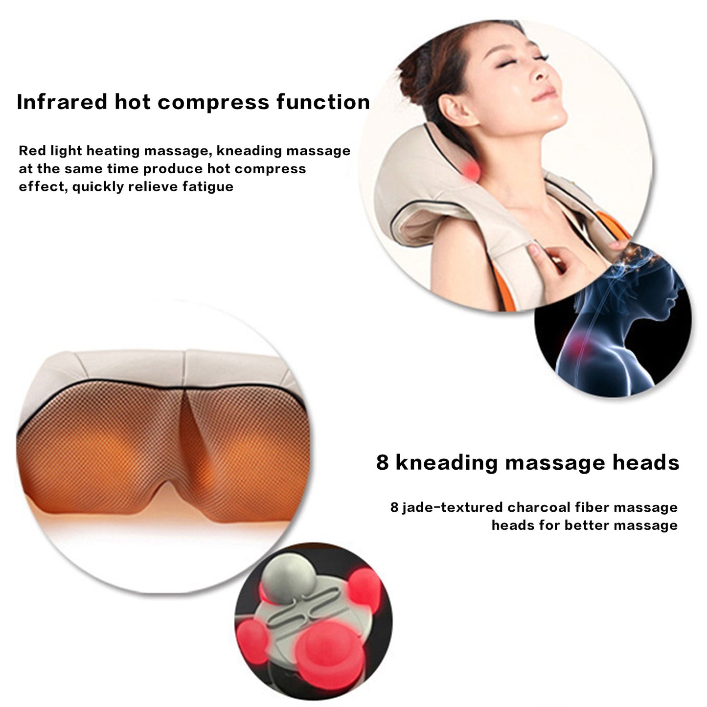 Shiatsu Massager Kneading Electric Shawl For Neck/Shoulder/Back/Body