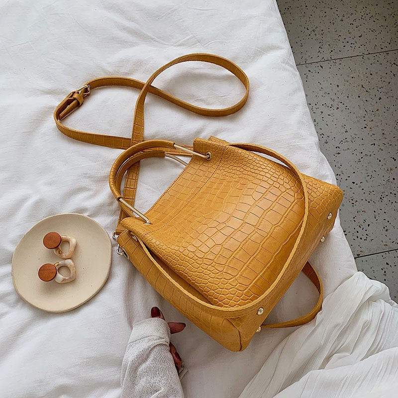 Alligator Pattern PU Leather Bucket Bags For Women