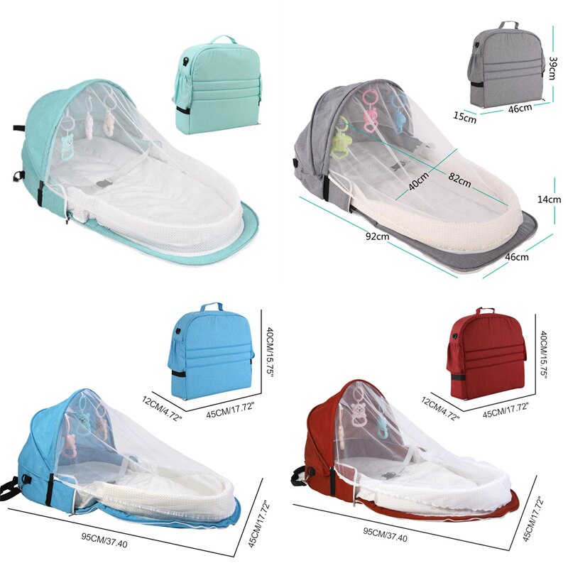 Baby Crib Bed Portable Folding Baby Bed Nest Cot For Travel Foldable Bed Bag With Mosquito Net Infant Sleeping Basket With Toys