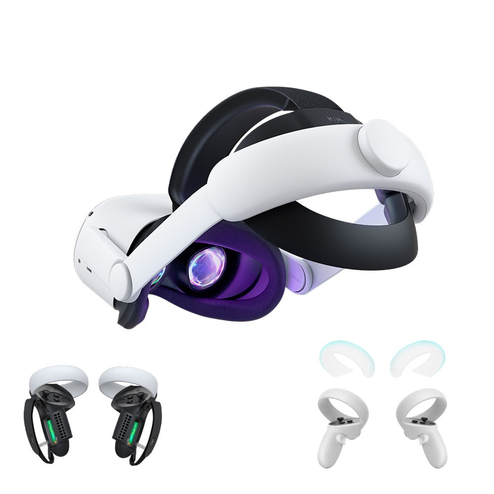 KIWI design For Oculus Quest 2 Elite Strap Adjustable Head Strap Increase Supporting Improve Comfort-Virtual For VR Accessories