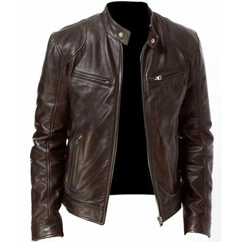 Men Leather Jacket Plus Size