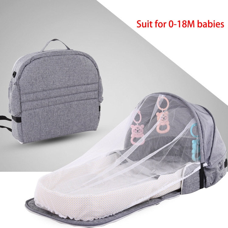 Baby Crib Bed Portable Folding Baby Bed Nest Cot For Travel Foldable Bed Bag With Mosquito Net Infant Sleeping Basket With Toys