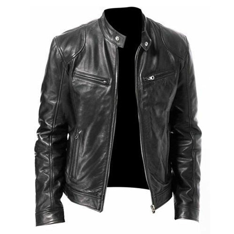 Men Leather Jacket Plus Size