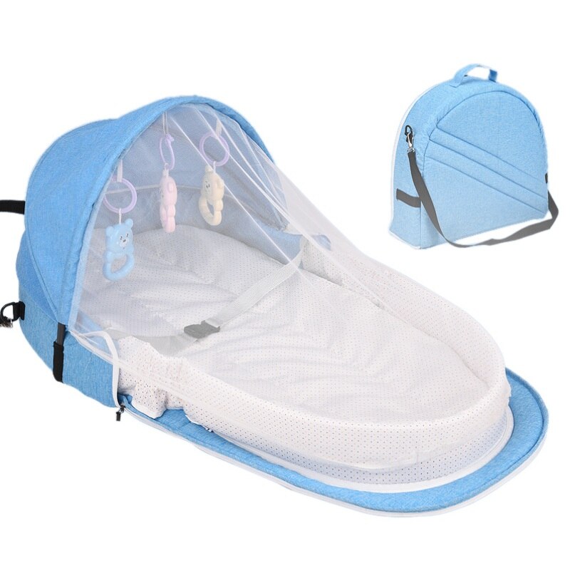 Baby Crib Bed Portable Folding Baby Bed Nest Cot For Travel Foldable Bed Bag With Mosquito Net Infant Sleeping Basket With Toys