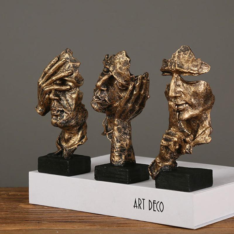 Nordic Creative Silence Is Gold Statue