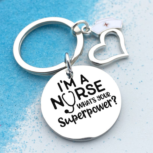 I&#39;m a Nurse Pendant Keychain Hospital Nurse Day Keyring Gift Women Bag Charm Key Ring Holder Jewelry