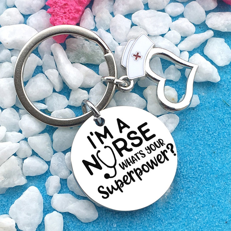 I&#39;m a Nurse Pendant Keychain Hospital Nurse Day Keyring Gift Women Bag Charm Key Ring Holder Jewelry