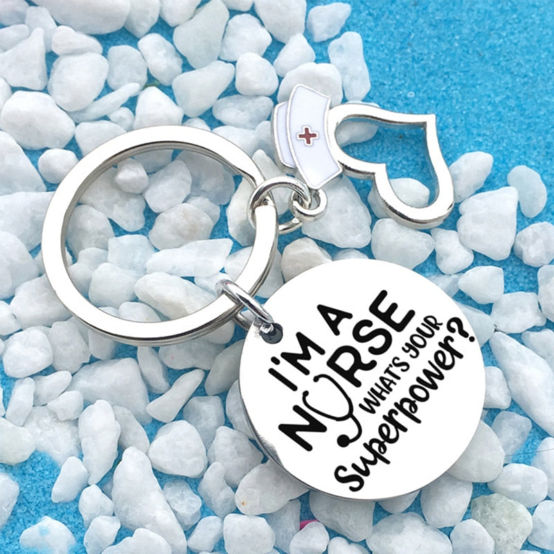 I&#39;m a Nurse Pendant Keychain Hospital Nurse Day Keyring Gift Women Bag Charm Key Ring Holder Jewelry