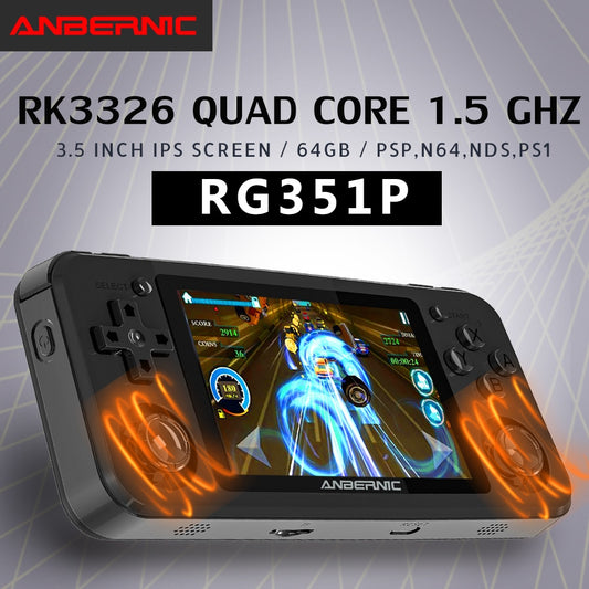 RG351P ANBERNIC  Retro Game PS1 RK3326 64G Open Source System 3.5 inch IPS Screen Portable Handheld Game Console RG351gift 2400