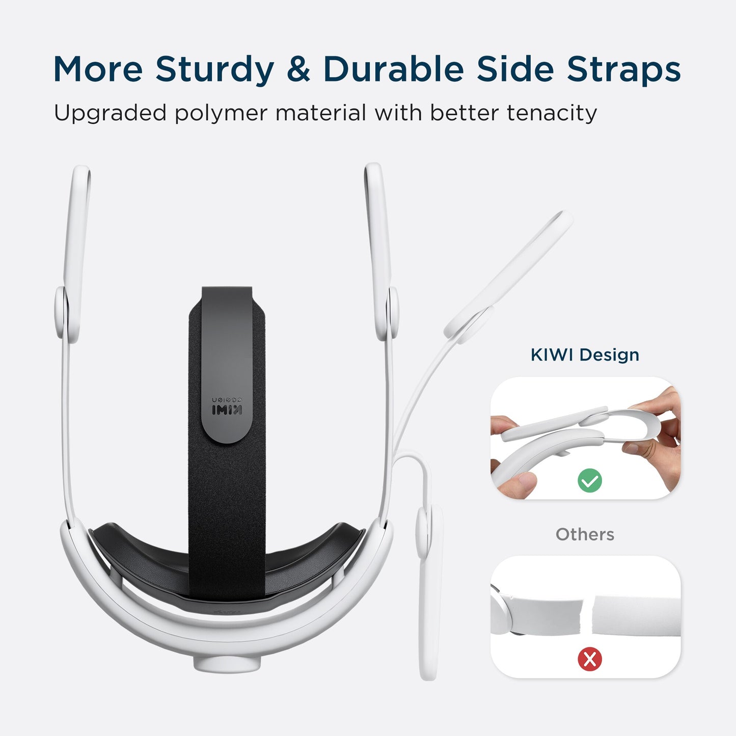 KIWI design For Oculus Quest 2 Elite Strap Adjustable Head Strap Increase Supporting Improve Comfort-Virtual For VR Accessories