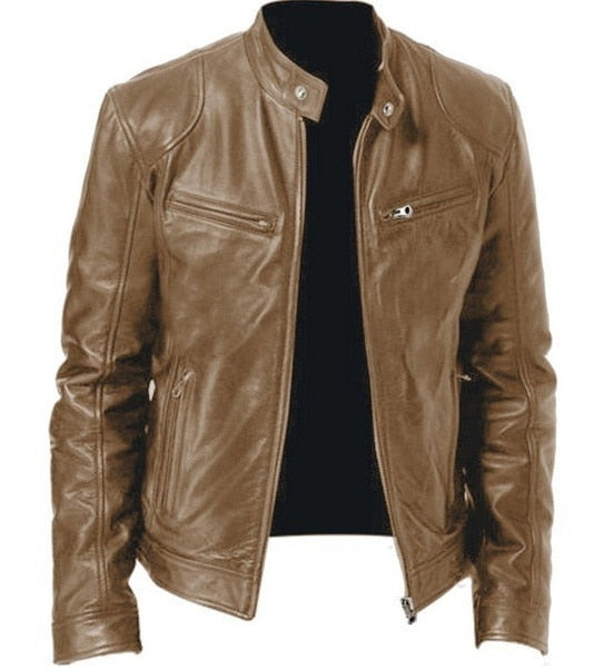 Men Leather Jacket Plus Size