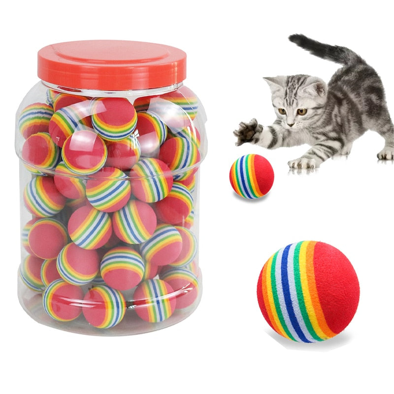 1/5pcs Colorful Rainbow Cat Ball