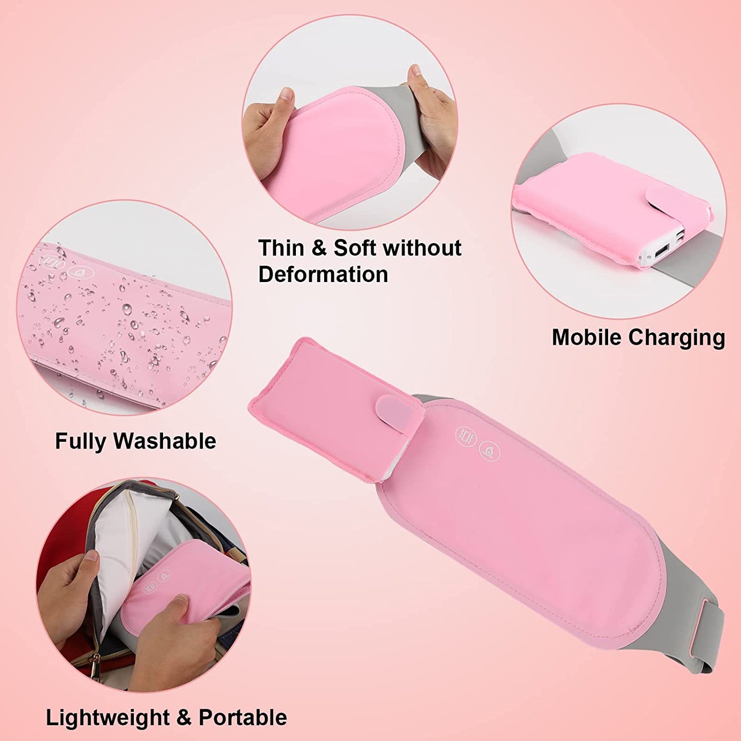 Menstrual Relief Pad Abdominal Warming Belly Warmer Period Belt Menstrual Colics Electric Thermal Strap Uterus Heat Massager