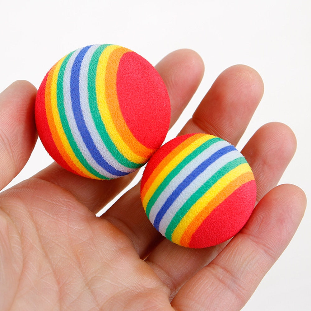 1/5pcs Colorful Rainbow Cat Ball