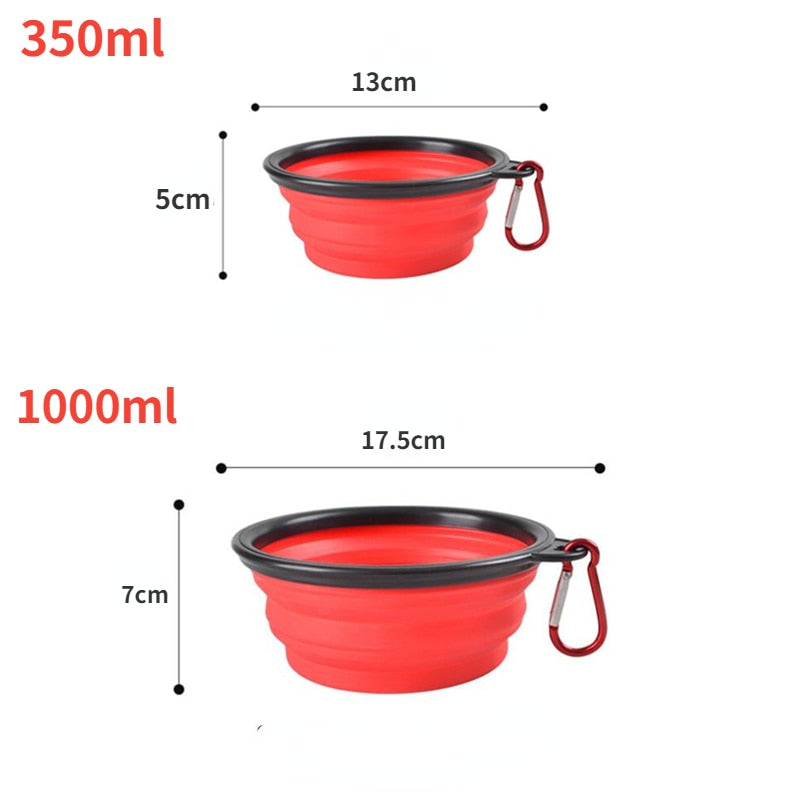 350ML/1000ML Foldable Silicone Pet Bowl