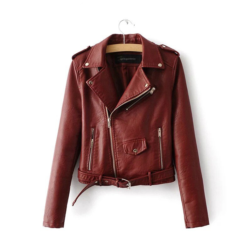 Winter Women Black Leather Jacket