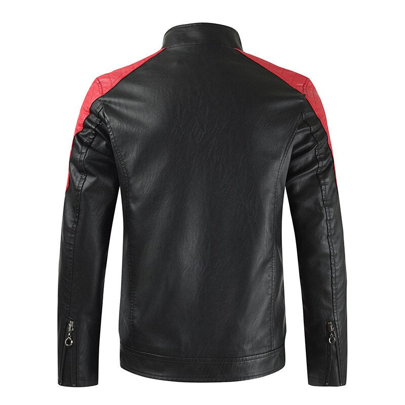 Autumn and Winter Leisure Motorcycle Stitching Pu Leather Jacket