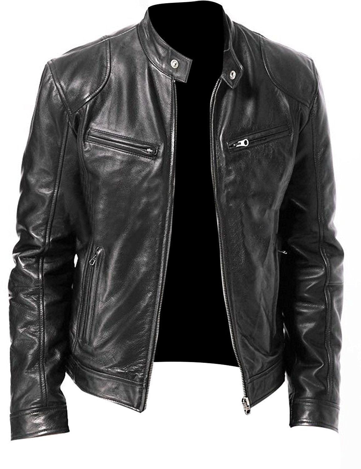 Men Leather Jacket Plus Size