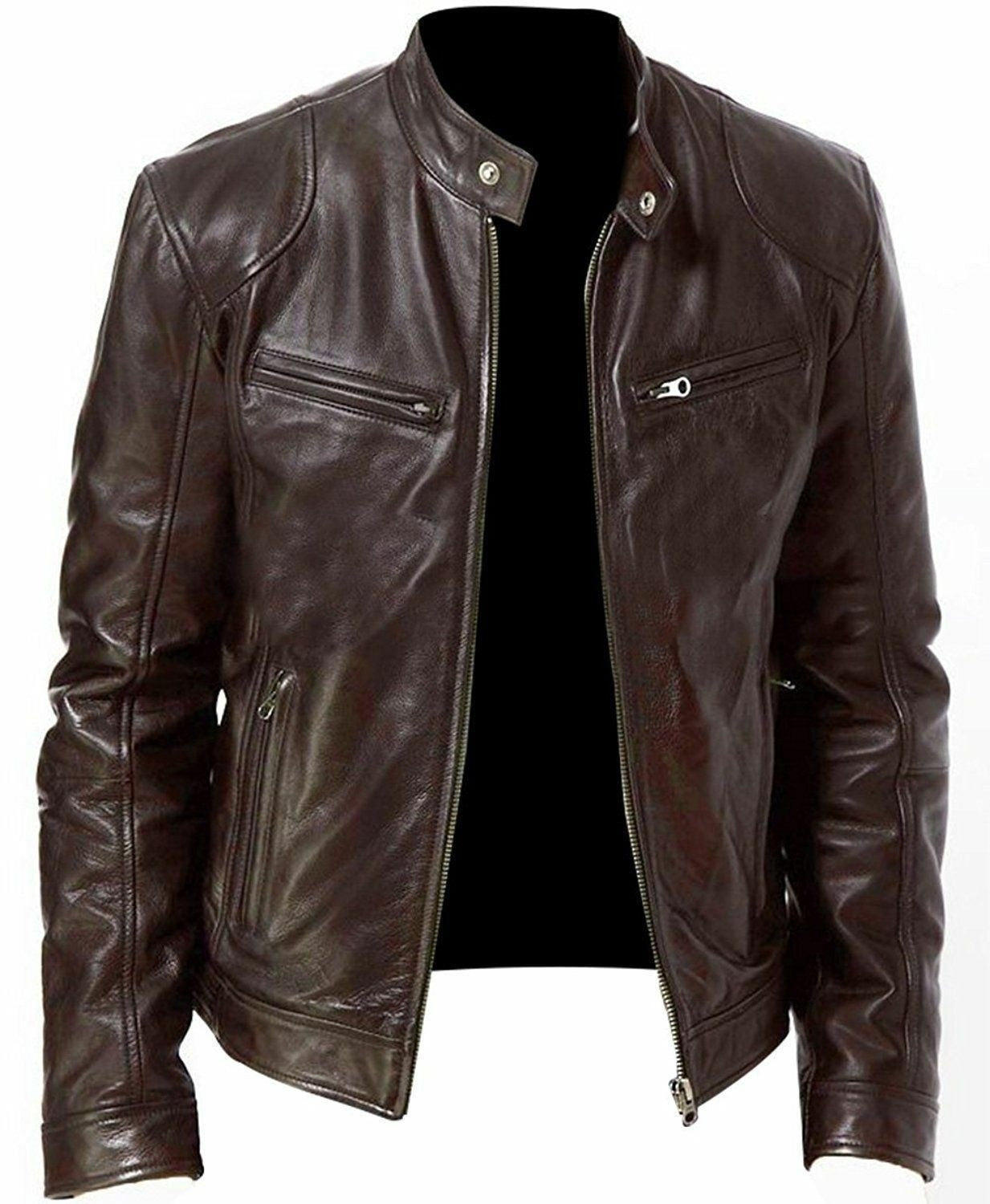 Men Leather Jacket Plus Size