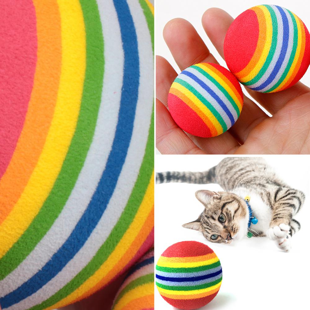 1/5pcs Colorful Rainbow Cat Ball