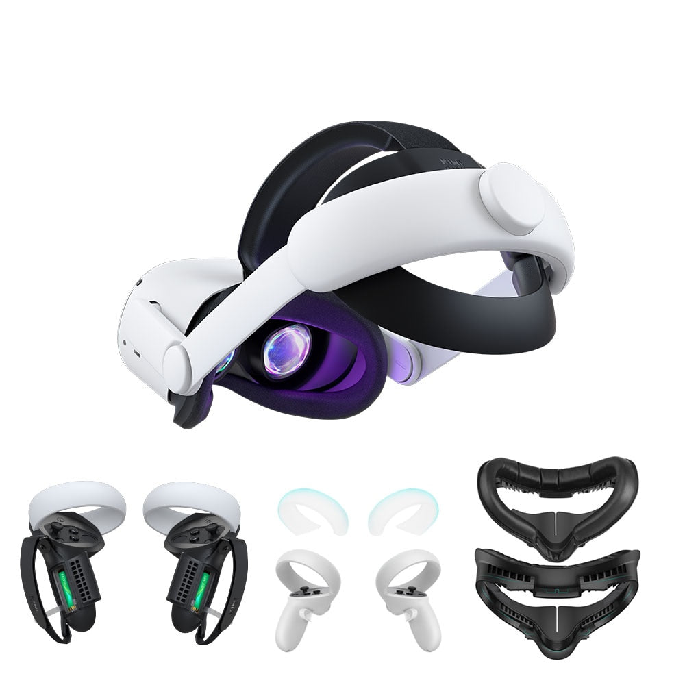 KIWI design For Oculus Quest 2 Elite Strap Adjustable Head Strap Increase Supporting Improve Comfort-Virtual For VR Accessories