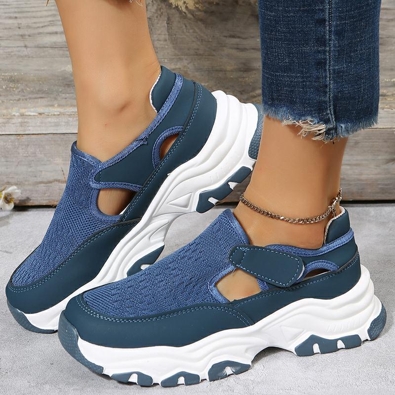 Mesh Sport Shoes Women Fashion Outdoor Flat Heel Round Toe Preppy Running Shoes